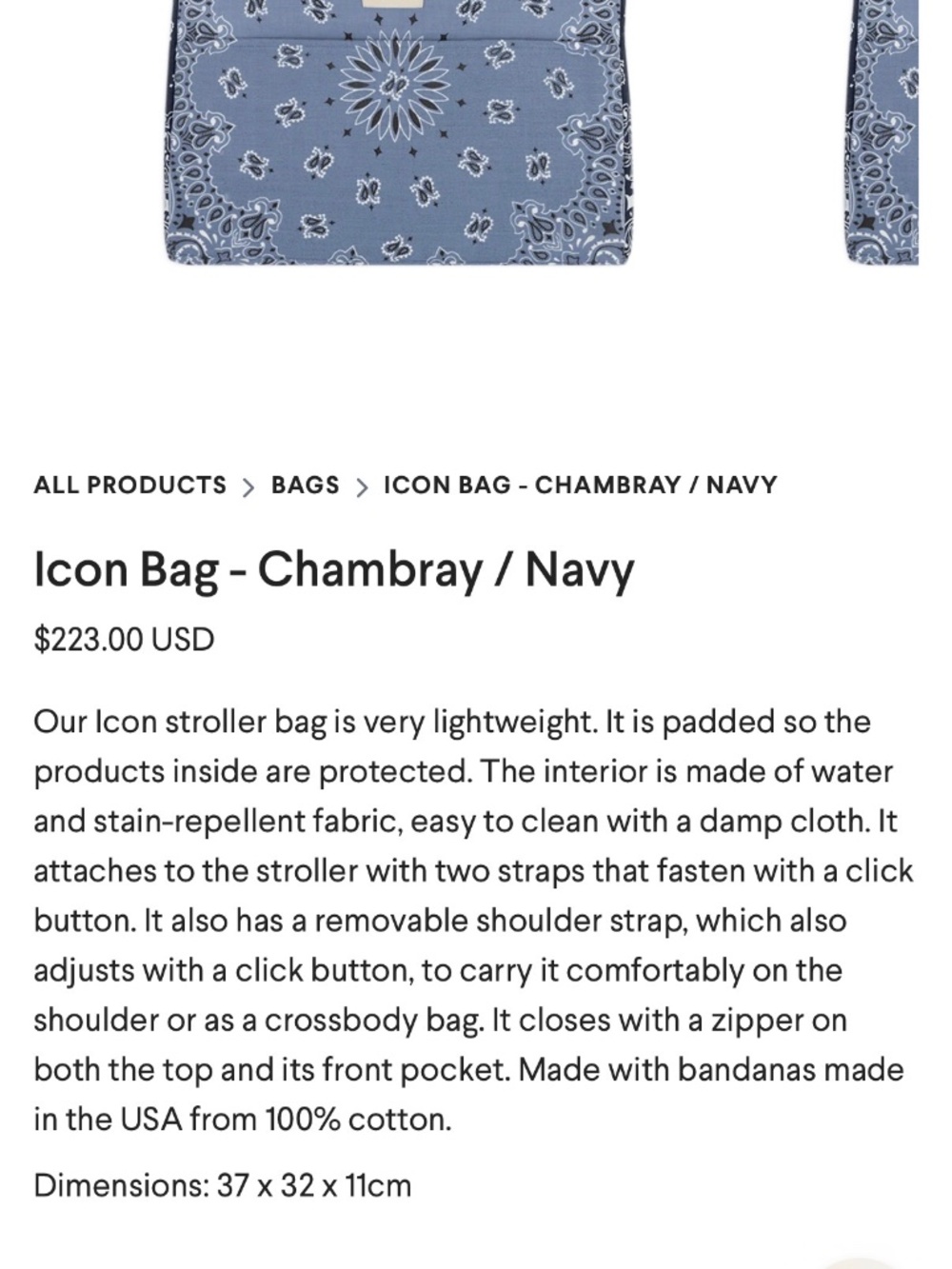 Mini Coton x Call if by your name- Icon Bag Chambray/Navy